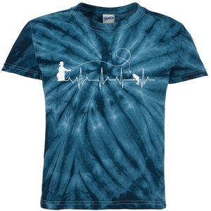 Fly Fish Heartbeat Fish EKG Trout Fishing Stress Relief Art Kids Tie-Dye T-Shirt