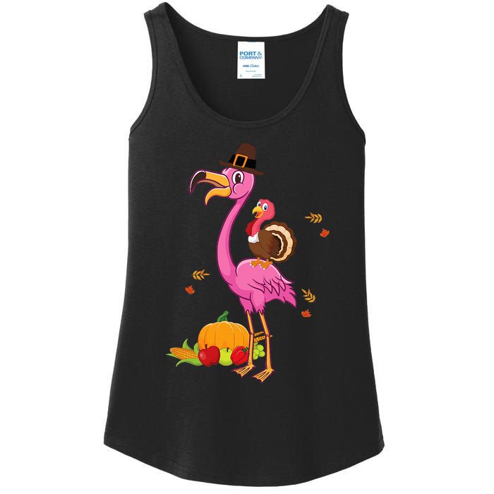 Festive Flamingo Holiday Present Ladies Essential Tank