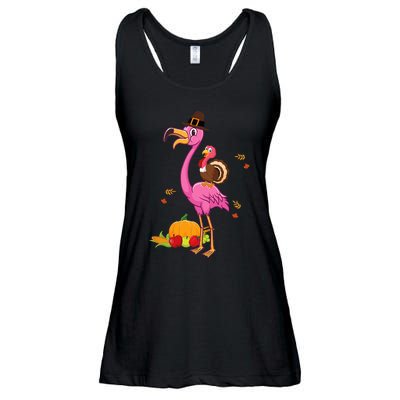 Festive Flamingo Holiday Present Ladies Essential Flowy Tank