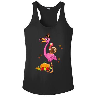 Festive Flamingo Holiday Present Ladies PosiCharge Competitor Racerback Tank