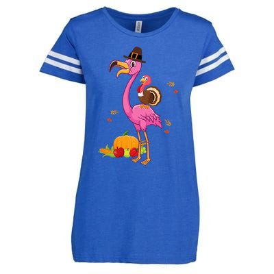 Festive Flamingo Holiday Present Enza Ladies Jersey Football T-Shirt