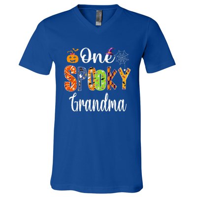 Funny Family Halloween Matching One Spooky Grandma V-Neck T-Shirt