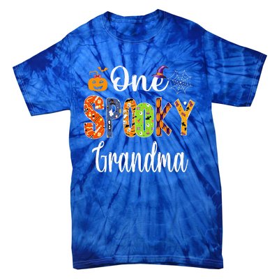 Funny Family Halloween Matching One Spooky Grandma Tie-Dye T-Shirt