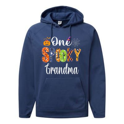 Funny Family Halloween Matching One Spooky Grandma Performance Fleece Hoodie