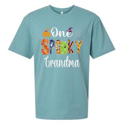 Funny Family Halloween Matching One Spooky Grandma Sueded Cloud Jersey T-Shirt