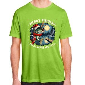 Funny Fishing Holiday Merry Fishmas And A Crappie New Year Gift Adult ChromaSoft Performance T-Shirt