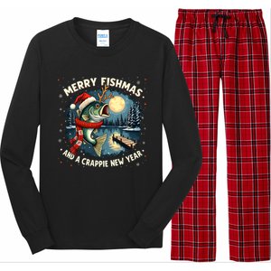 Funny Fishing Holiday Merry Fishmas And A Crappie New Year Gift Long Sleeve Pajama Set