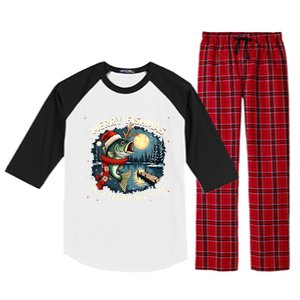 Funny Fishing Holiday Merry Fishmas And A Crappie New Year Gift Raglan Sleeve Pajama Set