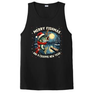 Funny Fishing Holiday Merry Fishmas And A Crappie New Year Gift PosiCharge Competitor Tank