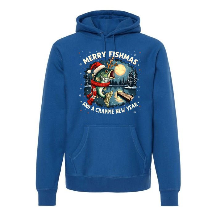 Funny Fishing Holiday Merry Fishmas And A Crappie New Year Gift Premium Hoodie