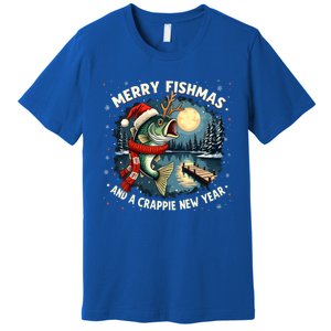 Funny Fishing Holiday Merry Fishmas And A Crappie New Year Gift Premium T-Shirt