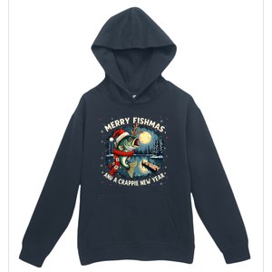 Funny Fishing Holiday Merry Fishmas And A Crappie New Year Gift Urban Pullover Hoodie