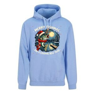 Funny Fishing Holiday Merry Fishmas And A Crappie New Year Gift Unisex Surf Hoodie