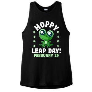 Funny Frog Hoppy Leap Day February 29 Birthday Leap Year Ladies PosiCharge Tri-Blend Wicking Tank