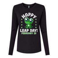 Funny Frog Hoppy Leap Day February 29 Birthday Leap Year Womens Cotton Relaxed Long Sleeve T-Shirt