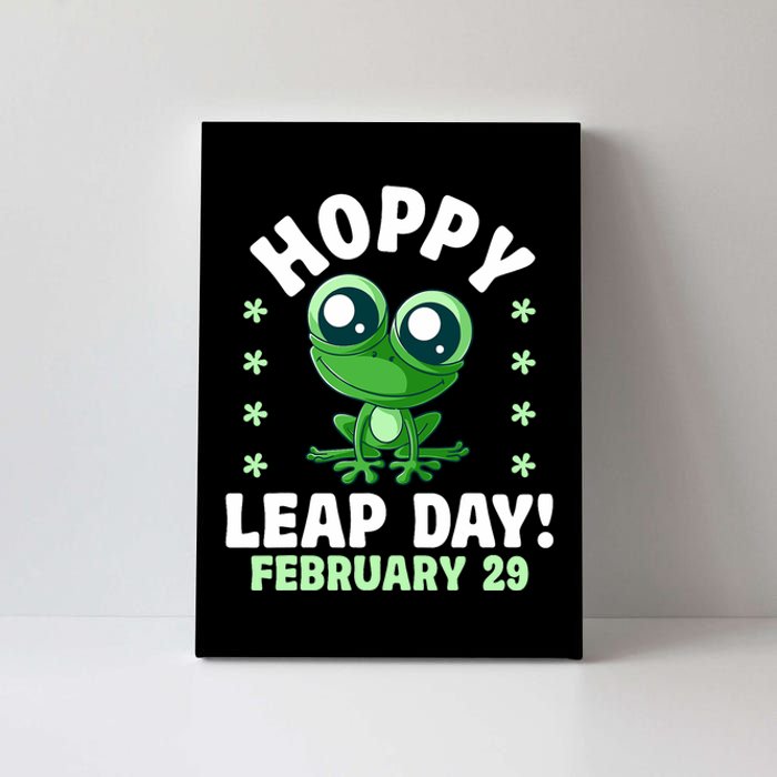 Funny Frog Hoppy Leap Day February 29 Birthday Leap Year Canvas