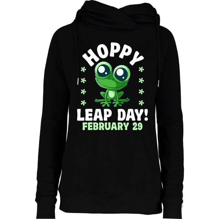 Funny Frog Hoppy Leap Day February 29 Birthday Leap Year Womens Funnel Neck Pullover Hood