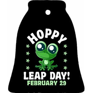 Funny Frog Hoppy Leap Day February 29 Birthday Leap Year Ceramic Bell Ornament