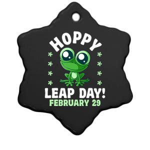 Funny Frog Hoppy Leap Day February 29 Birthday Leap Year Ceramic Star Ornament