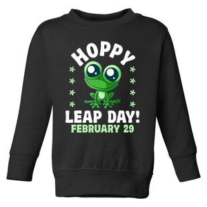 Funny Frog Hoppy Leap Day February 29 Birthday Leap Year Toddler Sweatshirt