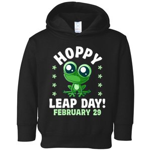 Funny Frog Hoppy Leap Day February 29 Birthday Leap Year Toddler Hoodie