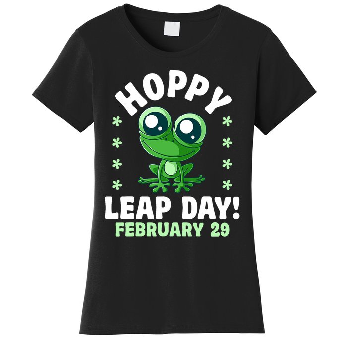 Funny Frog Hoppy Leap Day February 29 Birthday Leap Year Women's T-Shirt