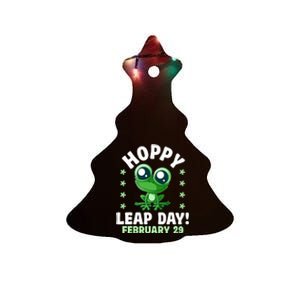 Funny Frog Hoppy Leap Day February 29 Birthday Leap Year Ceramic Tree Ornament