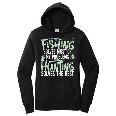 Funny Fishing & Hunting S Fishing Solves My Problems Women's Pullover Hoodie