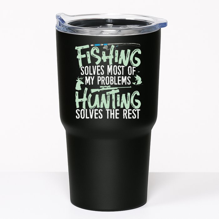 Funny Fishing & Hunting S Fishing Solves My Problems Tumbler