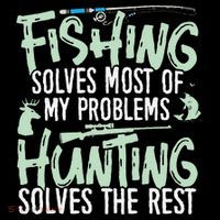 Funny Fishing & Hunting S Fishing Solves My Problems Youth Performance Sprint T-Shirt