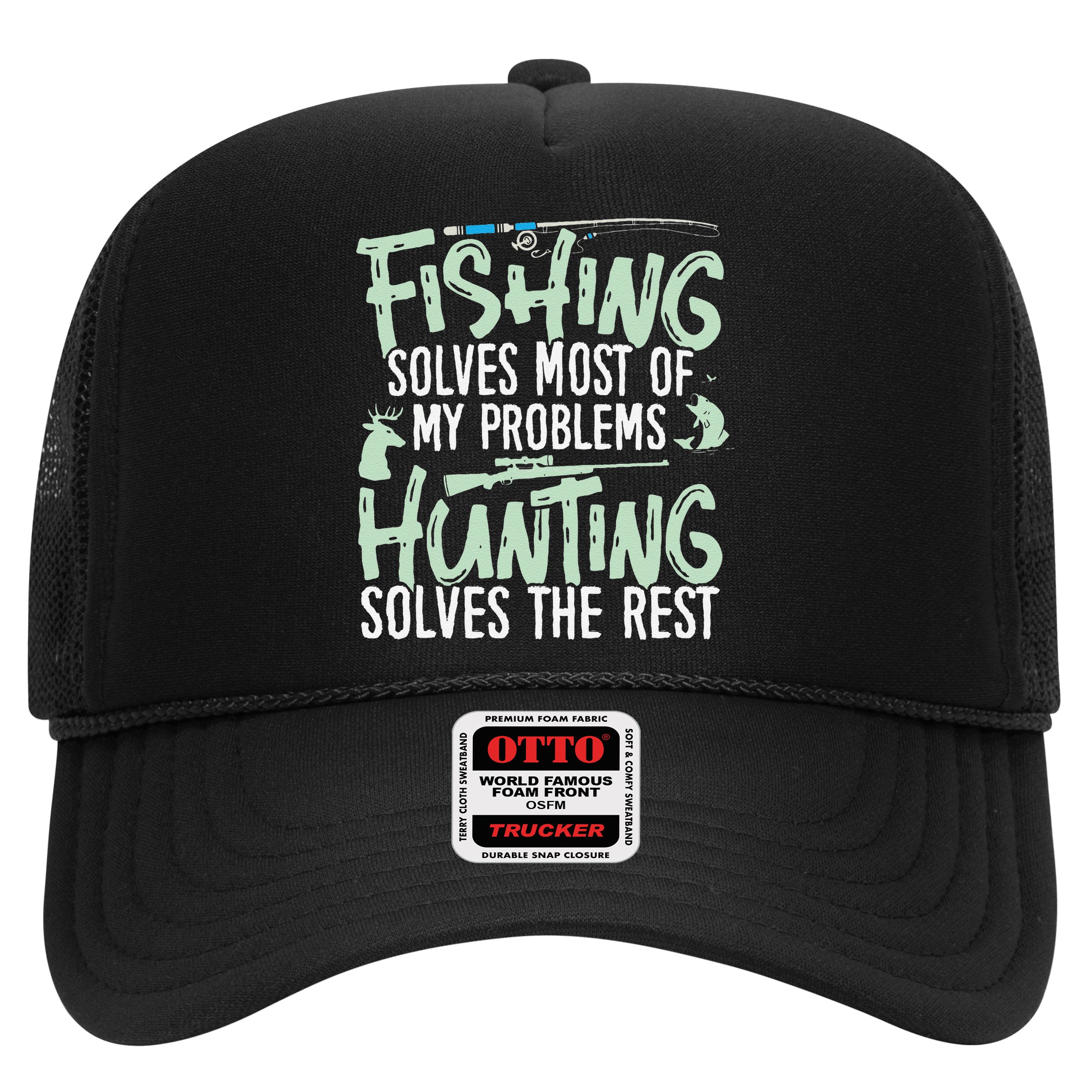 Funny Fishing & Hunting S Fishing Solves My Problems Hat