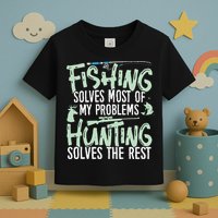 Funny Fishing & Hunting S Fishing Solves My Problems Toddler T-Shirt
