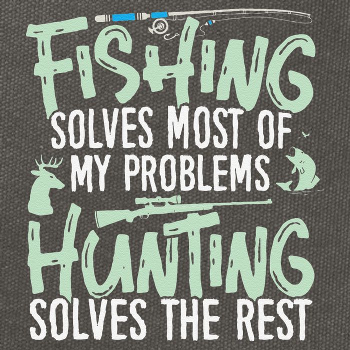Funny Fishing & Hunting S Fishing Solves My Problems Cotton Canvas Backpack