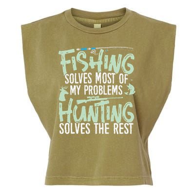 Funny Fishing & Hunting S Fishing Solves My Problems Garment-Dyed Women's Muscle Tee