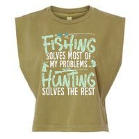 Funny Fishing & Hunting S Fishing Solves My Problems Garment-Dyed Women's Muscle Tee