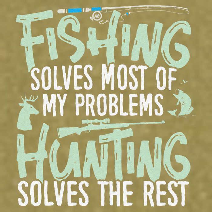 Funny Fishing & Hunting S Fishing Solves My Problems Garment-Dyed Women's Muscle Tee