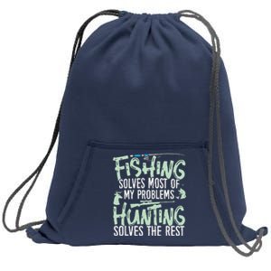 Funny Fishing & Hunting S Fishing Solves My Problems Sweatshirt Cinch Pack Bag