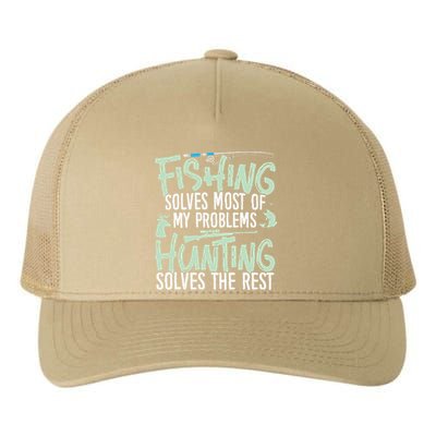 Funny Fishing & Hunting S Fishing Solves My Problems Yupoong Adult 5-Panel Trucker Hat