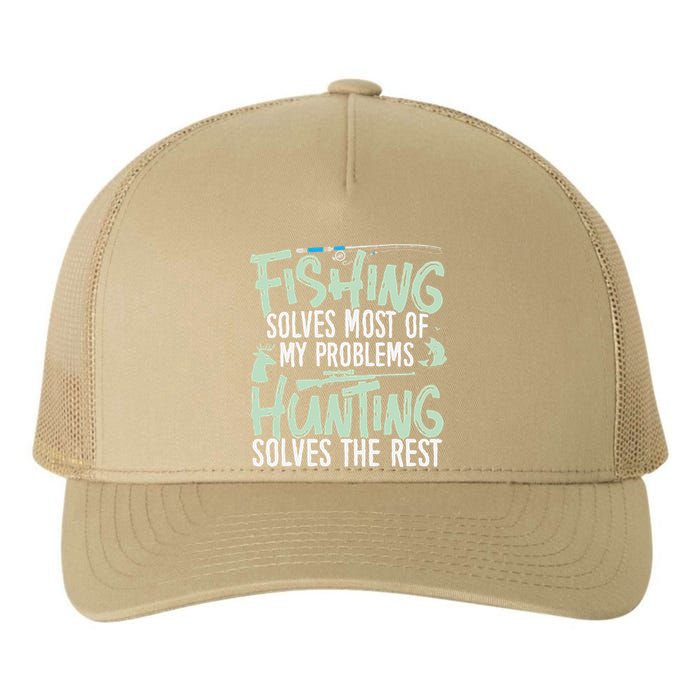 Funny Fishing & Hunting S Fishing Solves My Problems Yupoong Adult 5-Panel Trucker Hat