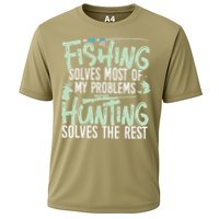 Funny Fishing & Hunting S Fishing Solves My Problems Performance Shirt