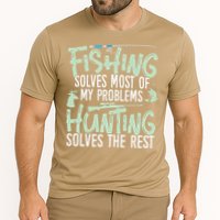 Funny Fishing & Hunting S Fishing Solves My Problems Performance Shirt