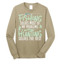 Funny Fishing & Hunting S Fishing Solves My Problems Long Sleeve Shirt