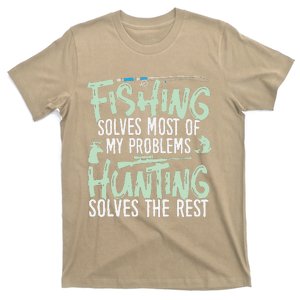 Funny Fishing & Hunting S Fishing Solves My Problems T-Shirt