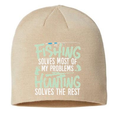 Funny Fishing & Hunting S Fishing Solves My Problems Sustainable Beanie