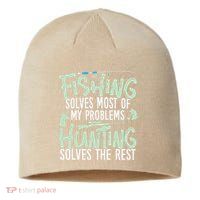 Funny Fishing & Hunting S Fishing Solves My Problems Sustainable Beanie