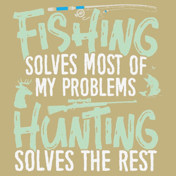 Funny Fishing & Hunting S Fishing Solves My Problems Tall Long Sleeve T-Shirt
