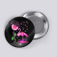 Flamingo Faith Hope Love Pink Pumpkin Ribbon Breast Cancer Button