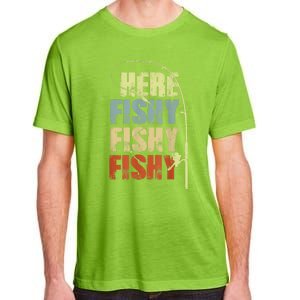 Funny Fishing Herefishy Graphic Adult ChromaSoft Performance T-Shirt