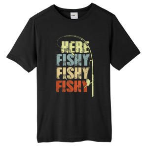 Funny Fishing Herefishy Graphic Tall Fusion ChromaSoft Performance T-Shirt