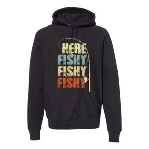 Funny Fishing Herefishy Graphic Premium Hoodie